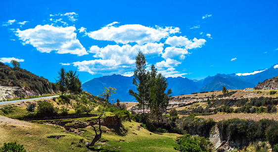 Sacred Valley with the Andes Mountains Panoramic - Peru