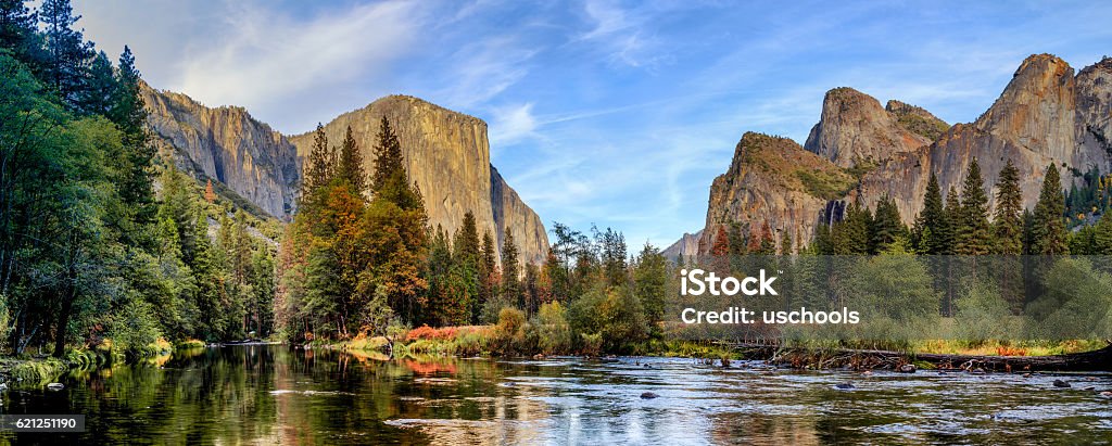 Yosemite National Park Panorama Yosemite National Park Stock Photo