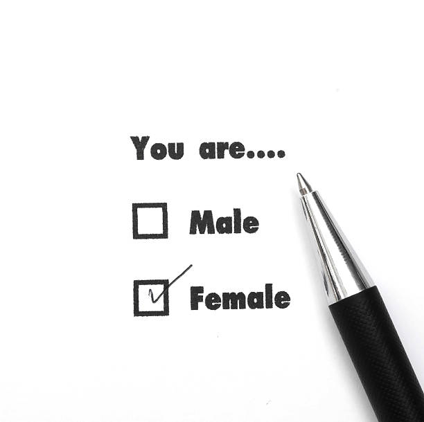 istock Man and woman check boxes ink print , check female 621251242