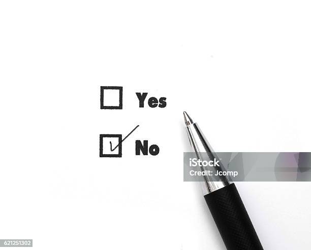 Yes And No Check Boxes Check No Stock Photo - Download Image Now - Single Word No, Blank, Yes - Single Word