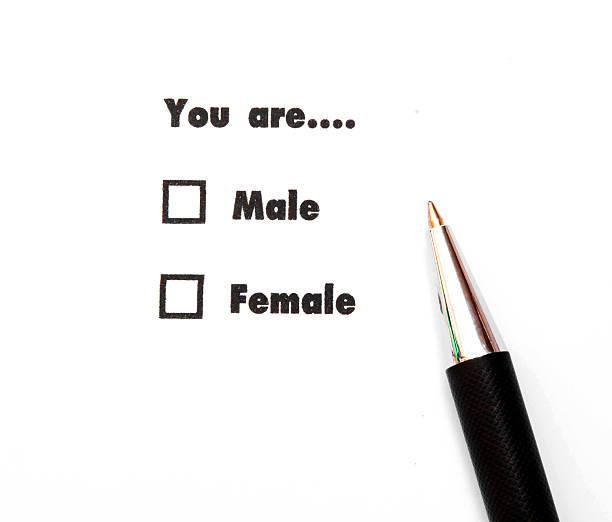 istock Male and female check boxes ink print 621251362