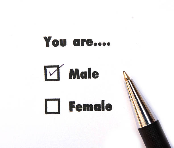 istock Male and female check boxes ink print, check Male 621251392