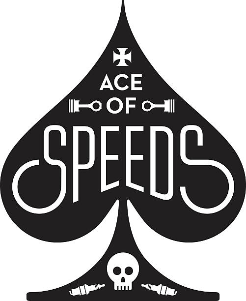 ilustrações de stock, clip art, desenhos animados e ícones de ace of speeds motorcycle or car racing vector design - ace of spades illustrations