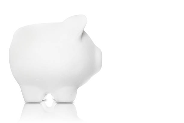 istock White piggy bank on white background 621252854