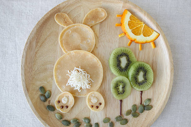 istock Bunny pancake breakfast, fun food art for kids 621253698
