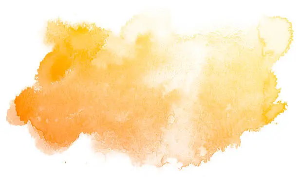 Photo of Abstract yellow watercolor background.