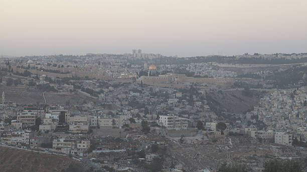 istock Jerusalem old city skyline panoramic aerial view 621257666