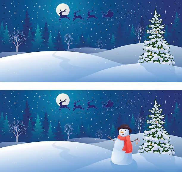 Vector illustration of Snow scene backgrounds