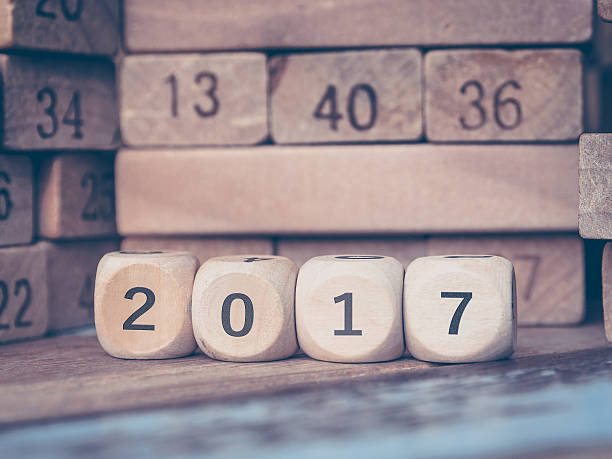 istock Number 2017 with new year on Toy number blocks 621261368