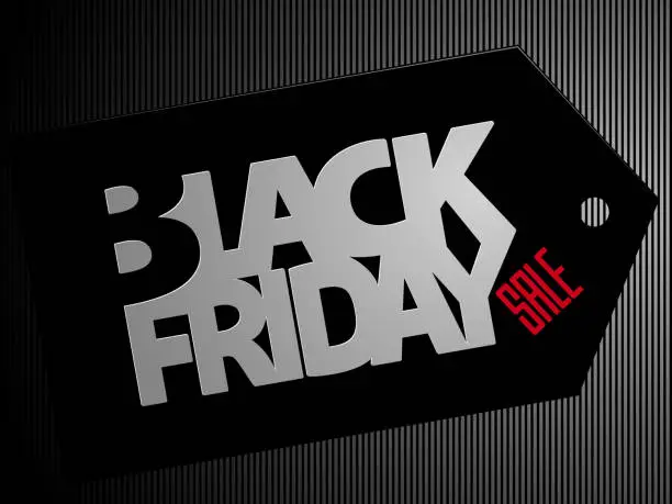 Vector illustration of Black Friday text on price tag