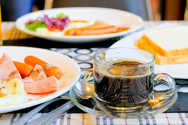 istock cup of coffee with breakfast food on the table Instagram 621262408