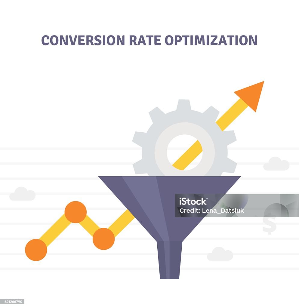 Conversion Optimization Graph Conversion Optimization Banner In Flat Style Vector Illustration ...