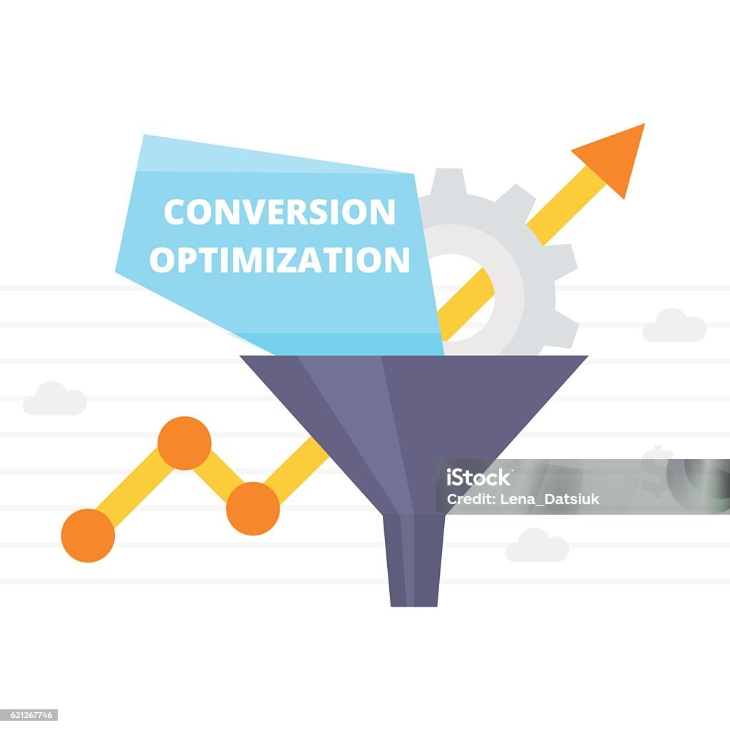 Conversion Optimization Graph Conversion Optimization Banner In Flat Style Vector Illustration ...