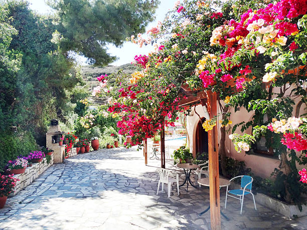 istock luxury hotel building balcony and terrace santorini Greece 621269258