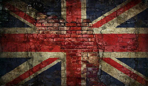 istock Flag of England painted on a grunge wall. 621270622