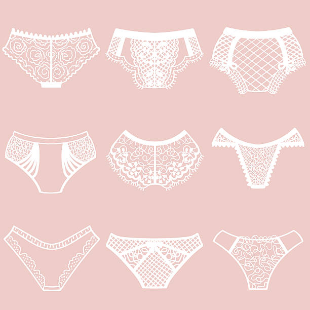 stockillustraties, clipart, cartoons en iconen met collection of lingerie. panty set. - damesonderbroek