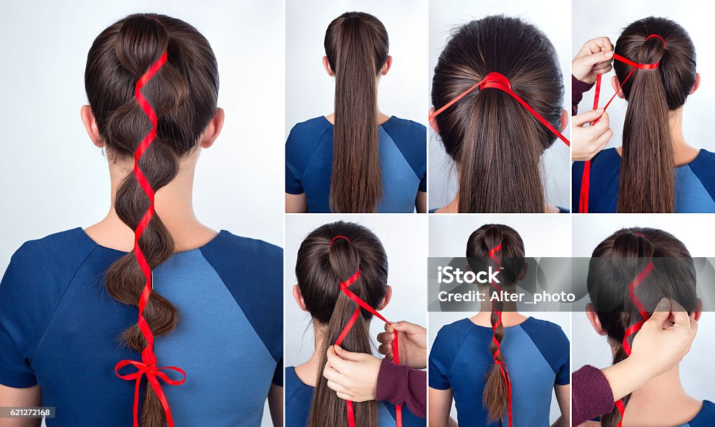Simple Hairstyle Tutorial Stock Photo - Download Image Now - Tutorial,  Braided Hair, Hairstyle - iStock