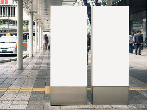 istock Mock up Blank Banners signage Public building Train station 621273136
