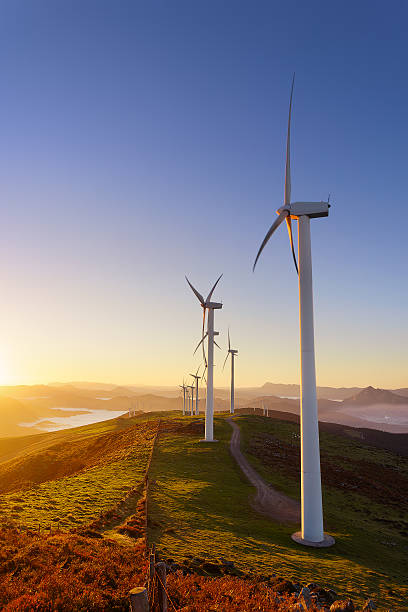 wind turbines wind turbines french basque country photos stock pictures, royalty-free photos & images