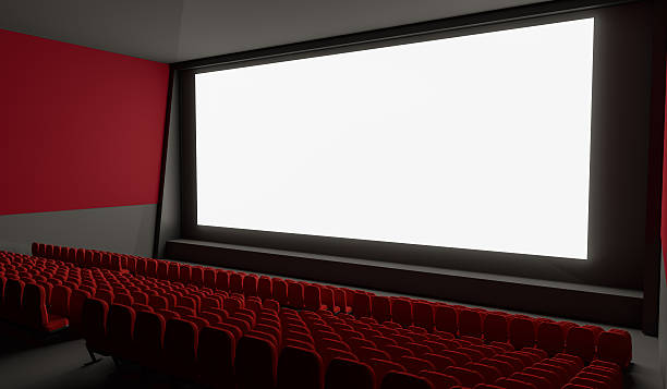 istock Blank screen in empty cinema hall. 3D rendered illustration. 621348838