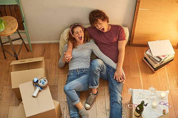 istock Moving home new beginnings.  Exhausted after hard work. 621350226