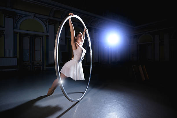 Ballerina dancing abstraction of colors and movement