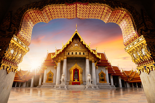 The marble temple wat benchamabopitr dusitvanaram, Bangkok-Thailand
