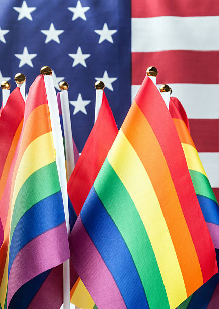 flags of the LGBT community on a background