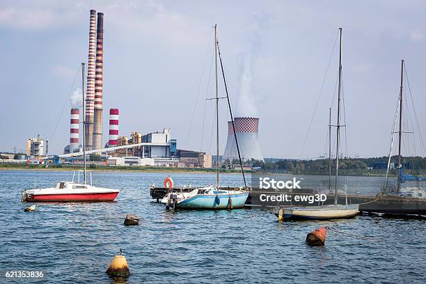Marina And Conventional Power Station Rybnik Poland Stock Photo - Download Image Now