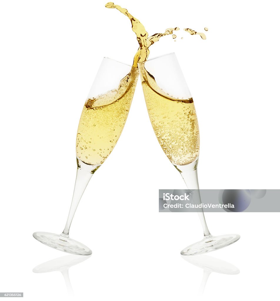 Række ud Litteratur Rustik Two Champagne Glasses Toasting On White Background Stock Photo - Download  Image Now - Champagne, Celebratory Toast, Drinking Glass - iStock
