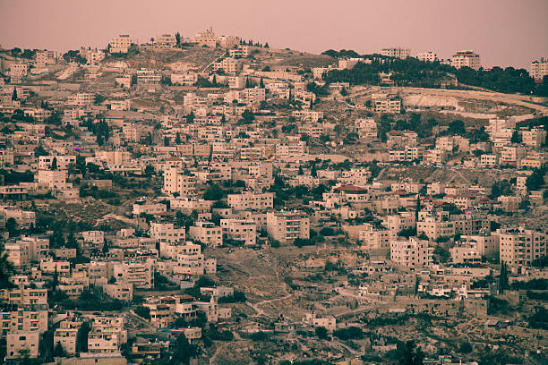 иерусалим старый город горизонт панорамный вид с воздуха - jerusalem israeli culture israel night стоковые фото и изображения