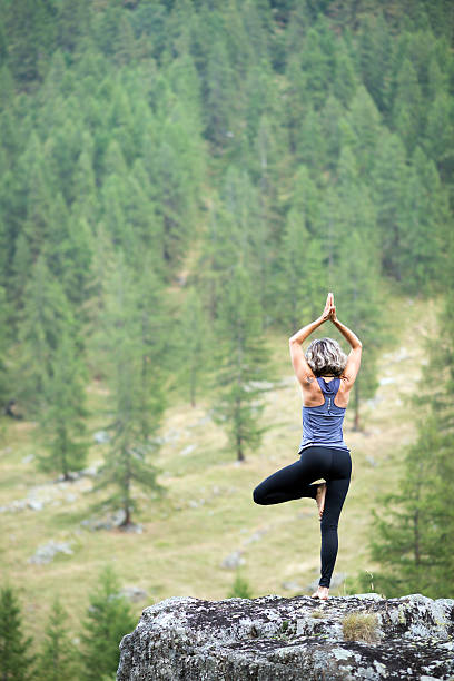 istock Yoga exercises in nature: Tree Pose 621357788