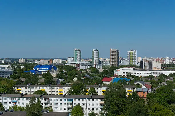 Summer Minsk cityscape.