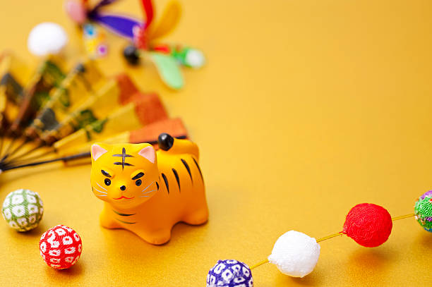 New Year decorations and tiger Zodiac figurine
