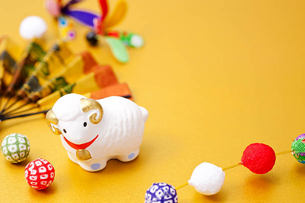 istock New Year decorations and sheep Zodiac figurine 621360936