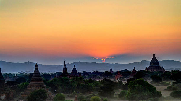 istock Aerial view to Bagan at sunset Myanmar 621364330