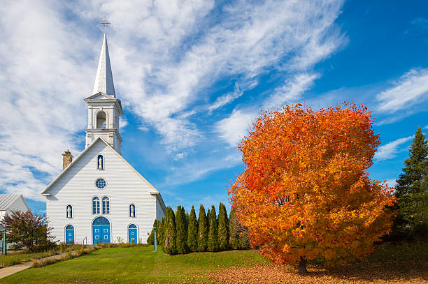 istock Entrelacs Church in Autumn 621365088
