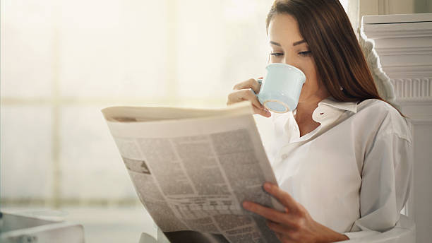 istock Morning coffee and newspapers. 621366314