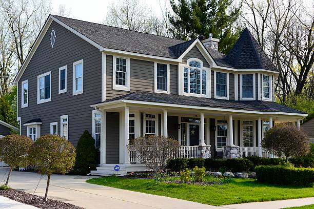 Beautiful Modern Home in Rochester, Michigan stock photo