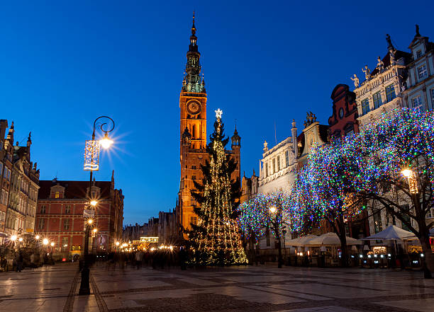 istock Old town of Gdanks with Christmas tree, Poland 621370048