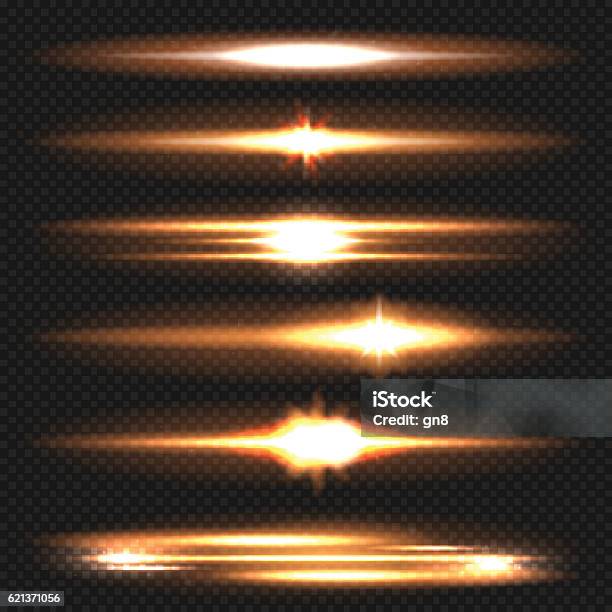 Lens Flares Set Stock Illustration - Download Image Now - Gold - Metal, Gold Colored, Single Line