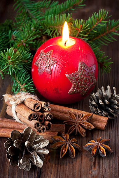 istock Christmas still life with bright symbols 621374152