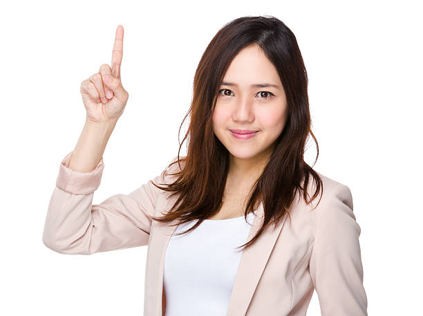 istock Businesswoman pointing 621374164