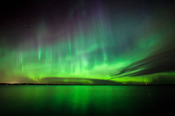 istock Northern lights over lake in finland 621375208