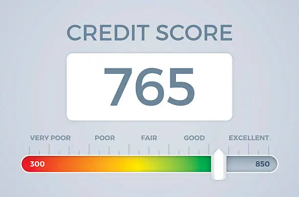 Vector illustration of Credit Score Slider