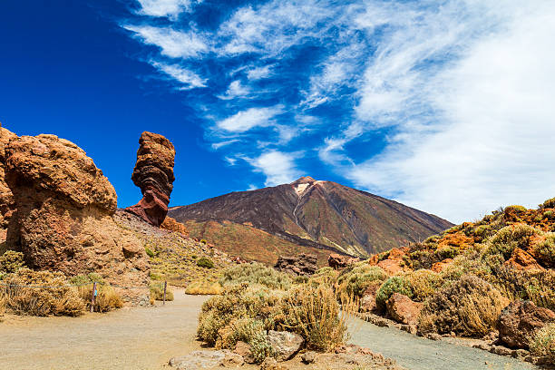 istock Panoramic view of unique Roque Cinchado unique rock formation 621381360