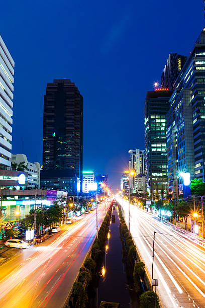 istock Bangkok city and traffic trail 621382400