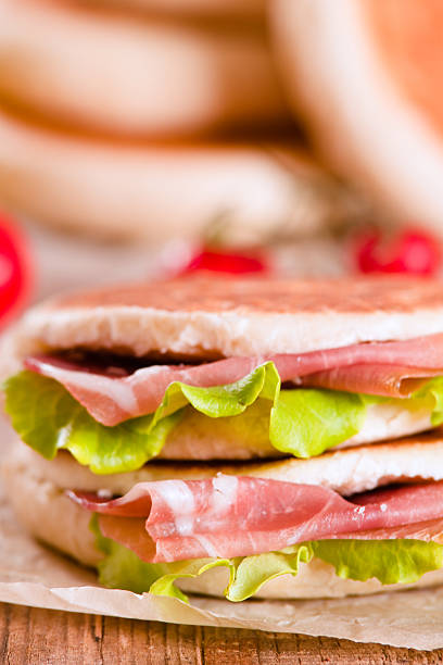 sandwich with ham,cheese and vegetables