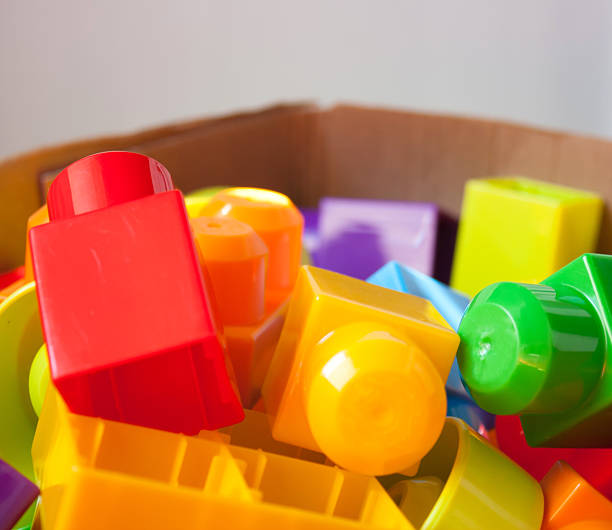 istock Baby blocks toy background 621383672