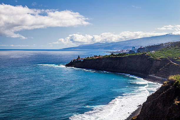 istock Ocean coast view with blue sky Puerto de la Cruz 621386092
